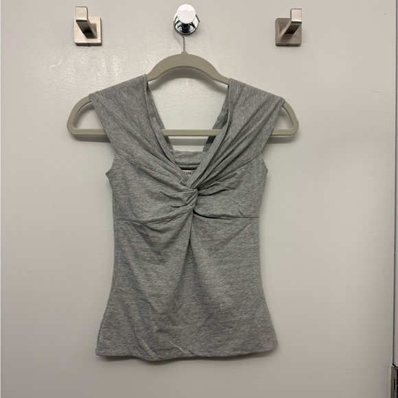 Aritzia Tops - Aritzia Gray Twist-Front Tank Top